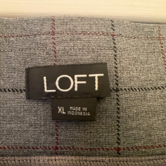 Grey Pinstriped Plaid Multi color Dress Pants-Leggings - Picture 3 of 3